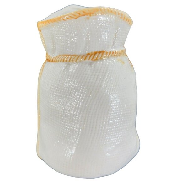 Whimsical Ceramic Paperback Sack Shaped Vase With Yellow Corn On Top Porcelain - Picture 13 of 13